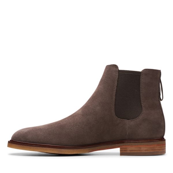 Clarks Mens Clarkdale Gobi Chelsea Boots Taupe Suede | UK-1634079